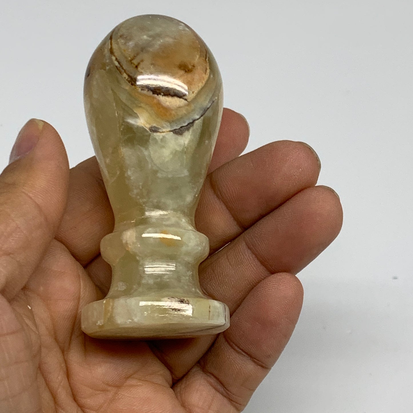 485g,  2.8"x3", Natural Green Onyx Crystal Pestle and Mortar Handmade, B32058