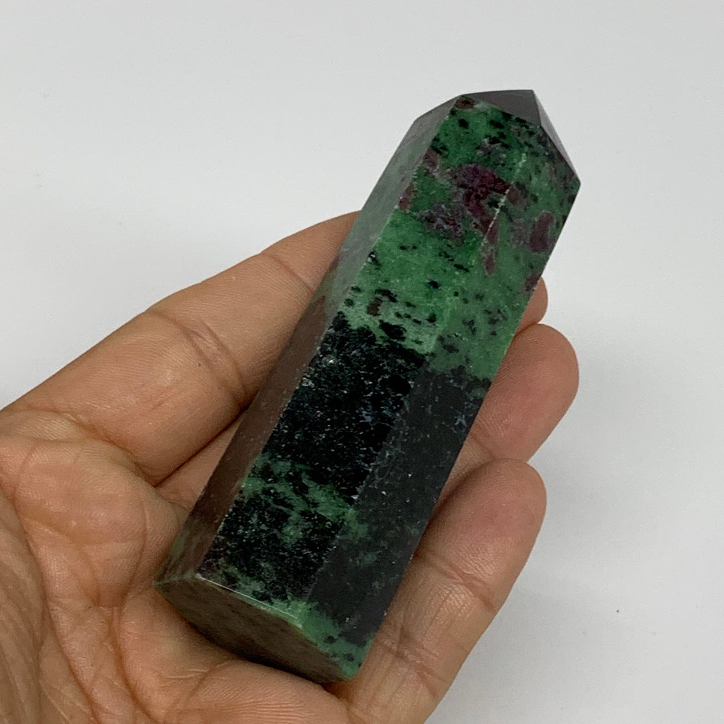137.2g, 3.6"x1", Natural Ruby Zoisite Tower Point Obelisk @India, B31427