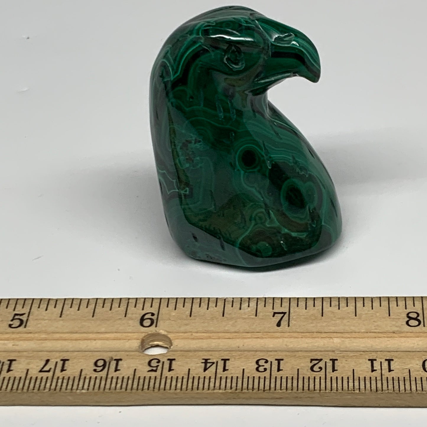 105.6g, 2"x1.3"x1" Natural Solid Malachite Eagle/Falcon Figurine @Congo, B32734