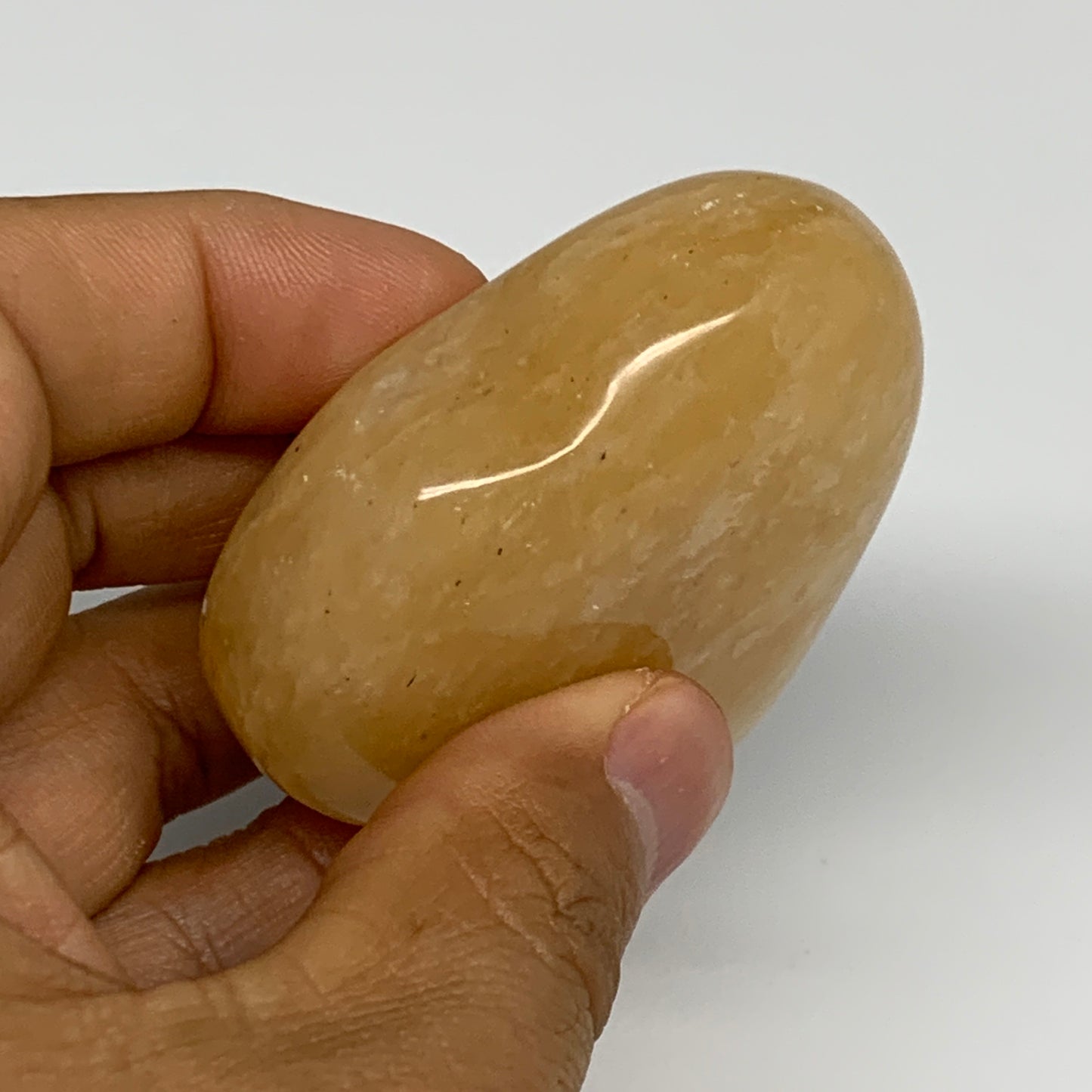 108.3g,2.2"x2.2"x0.9" Natural Yellow Aventurine Heart Crystal Stone @India, B283
