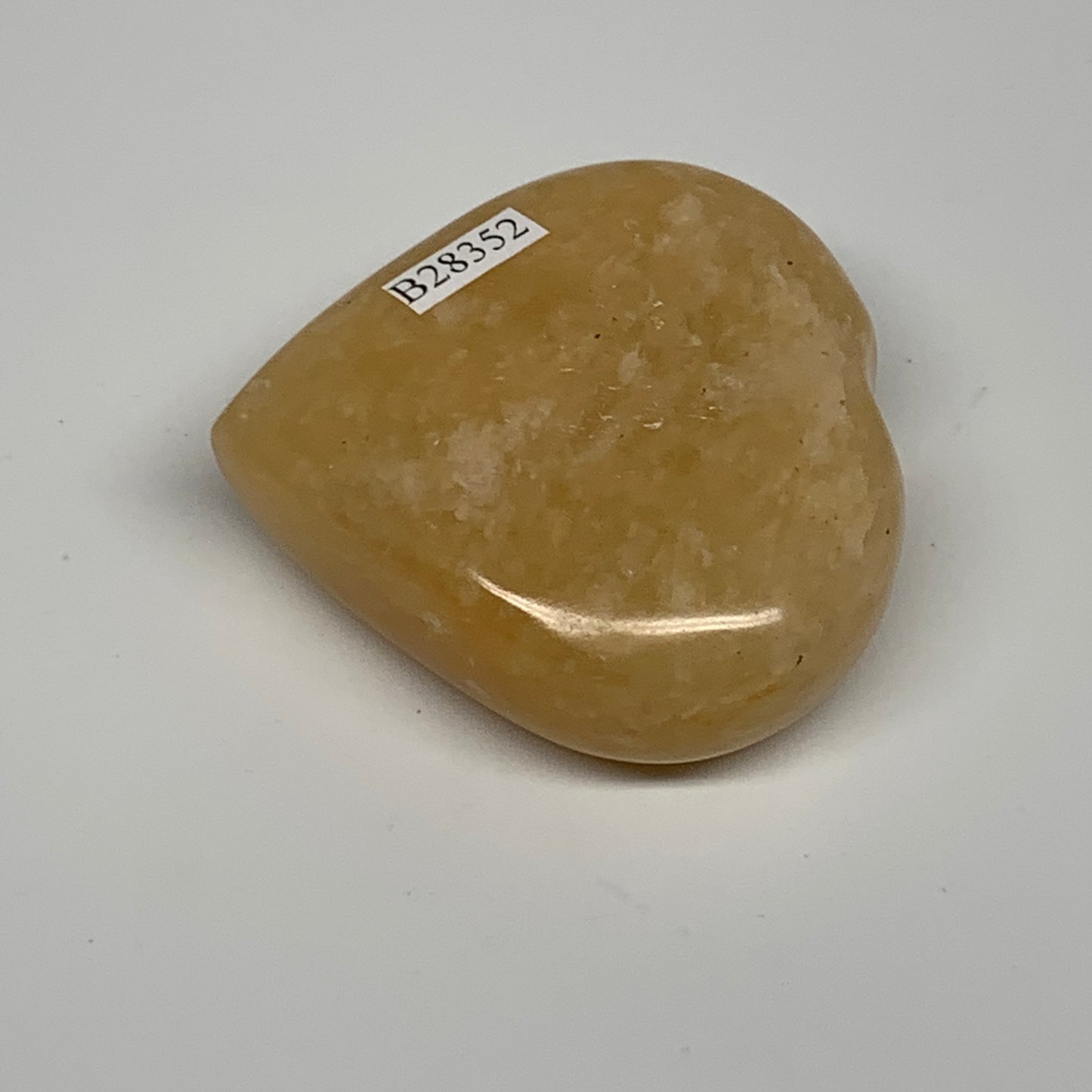 108.3g,2.2"x2.2"x0.9" Natural Yellow Aventurine Heart Crystal Stone @India, B283