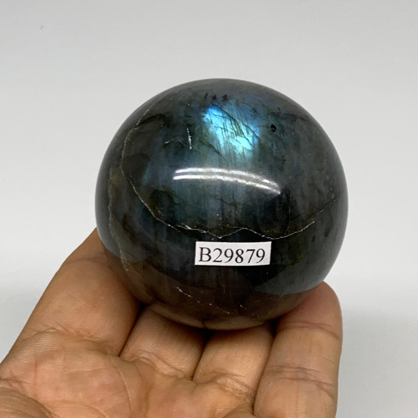 228.8g, 2.2"(55mm), Labradorite Sphere Gemstone,Crystal @Madagascar, B29879