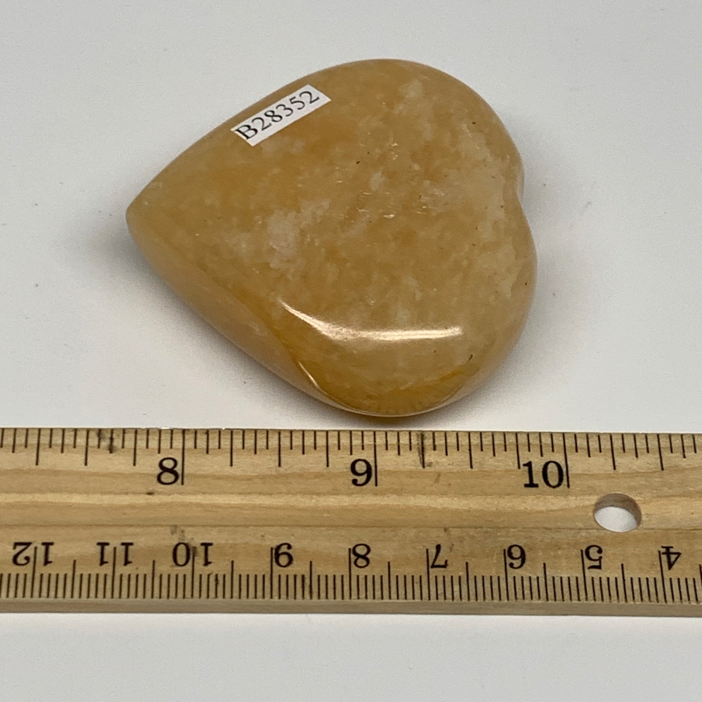 108.3g,2.2"x2.2"x0.9" Natural Yellow Aventurine Heart Crystal Stone @India, B283