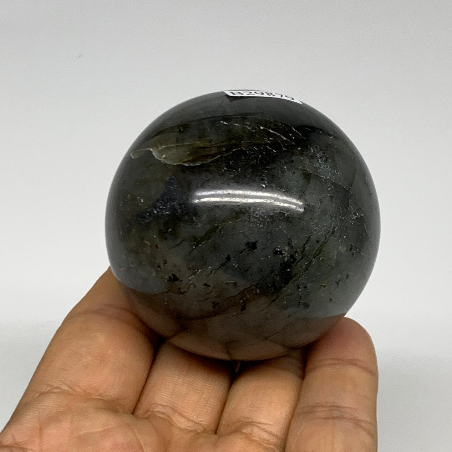 228.8g, 2.2"(55mm), Labradorite Sphere Gemstone,Crystal @Madagascar, B29879