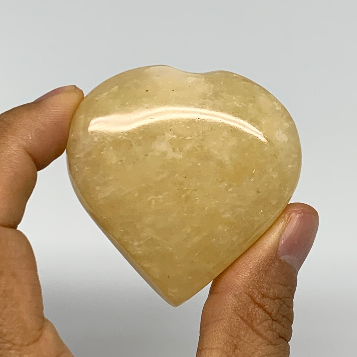 88.9g,2.1"x2.1"x0.9" Natural Yellow Aventurine Heart Crystal Stone @India, B2835