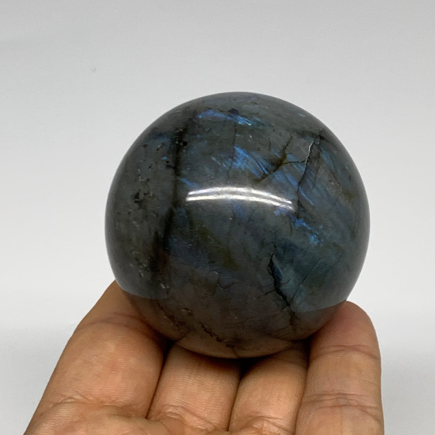 228.8g, 2.2"(55mm), Labradorite Sphere Gemstone,Crystal @Madagascar, B29879