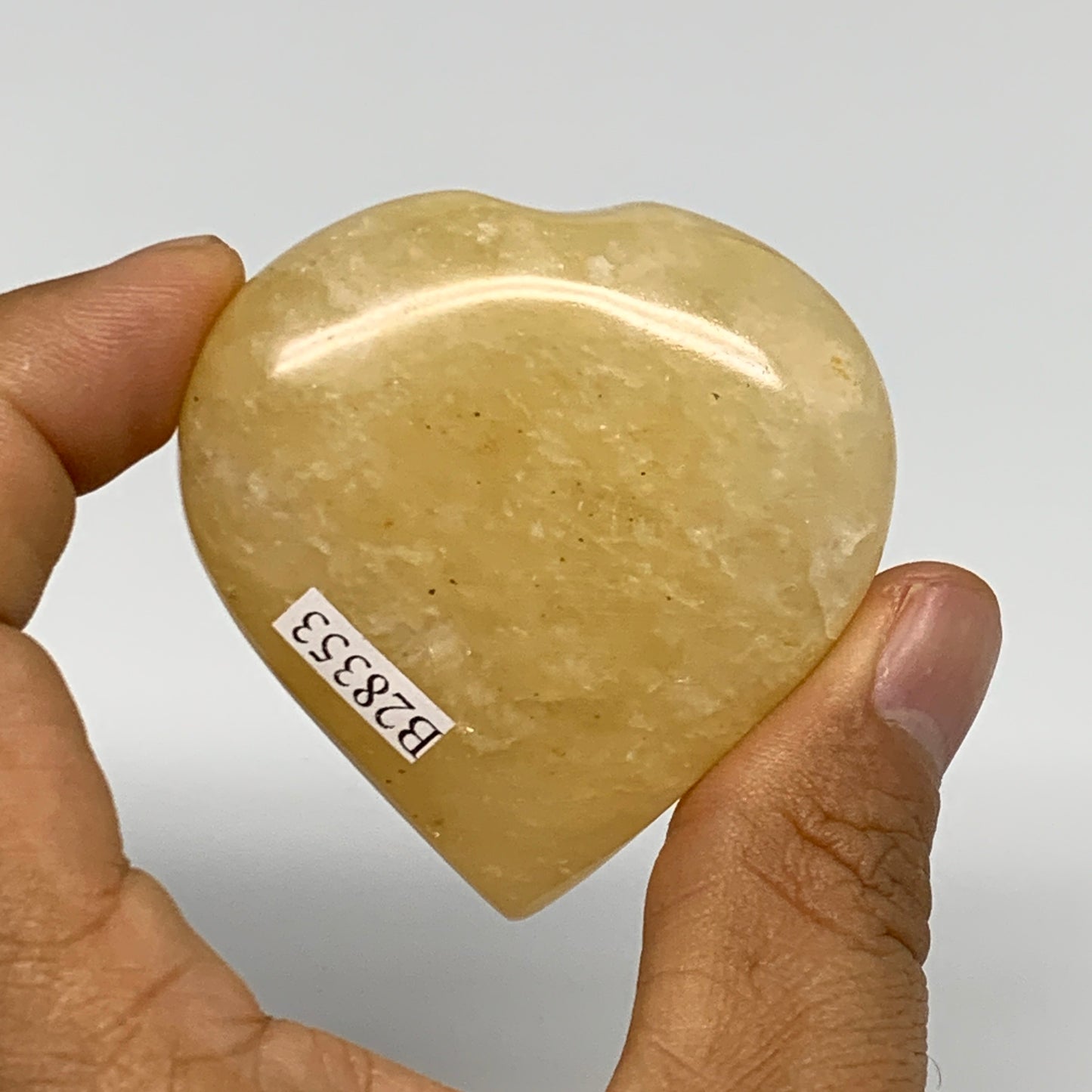 88.9g,2.1"x2.1"x0.9" Natural Yellow Aventurine Heart Crystal Stone @India, B2835