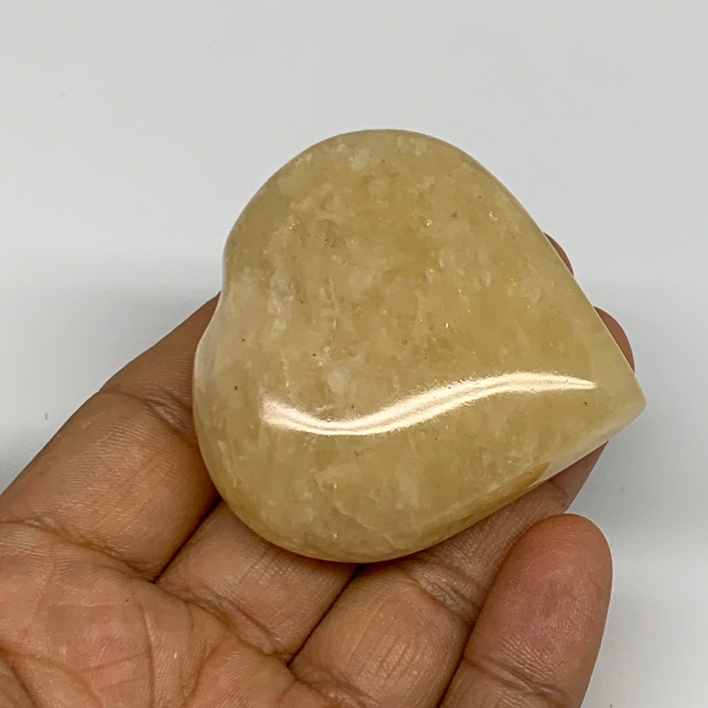 88.9g,2.1"x2.1"x0.9" Natural Yellow Aventurine Heart Crystal Stone @India, B2835