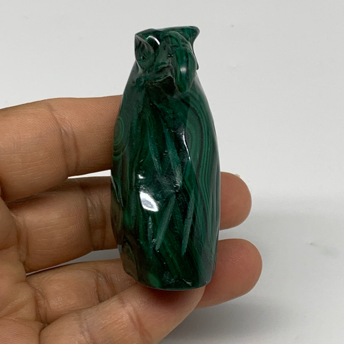 110g, 2.2"x1.4"x0.9" Natural Solid Malachite Eagle/Falcon Figurine @Congo, B3273