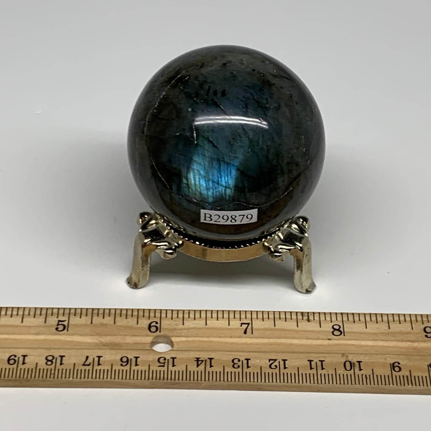 228.8g, 2.2"(55mm), Labradorite Sphere Gemstone,Crystal @Madagascar, B29879