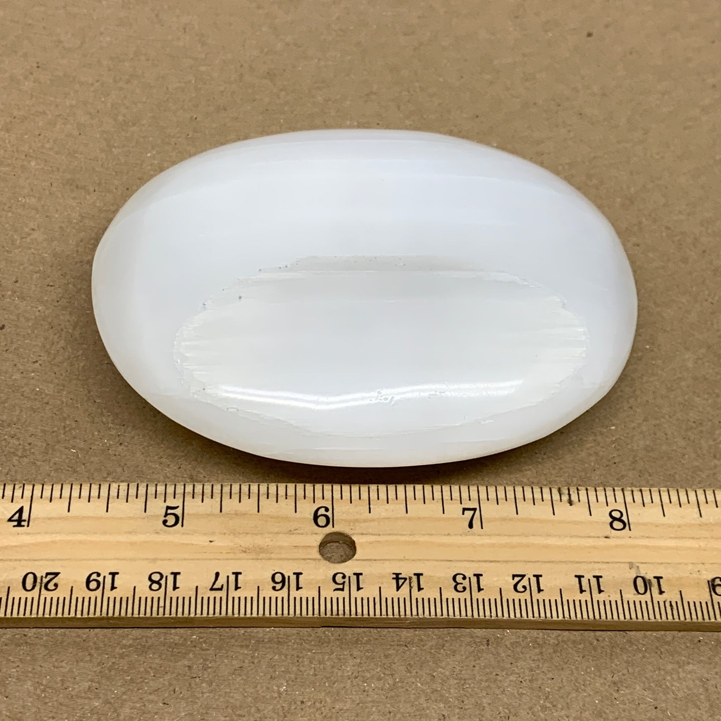 0.5- 0.65 lbs, 4"x3.2"x1.1", 36 pcs Lot, White Selenite Palmstone Wholesale,