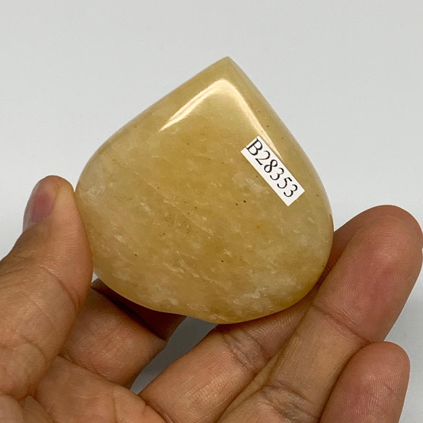 88.9g,2.1"x2.1"x0.9" Natural Yellow Aventurine Heart Crystal Stone @India, B2835