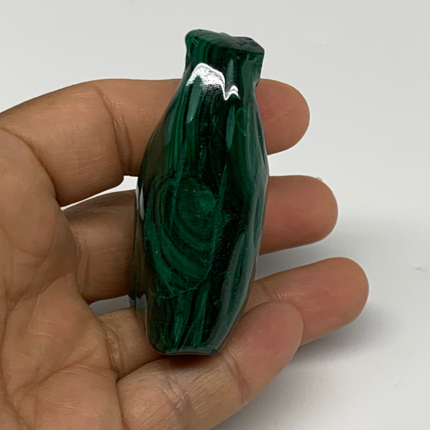 110g, 2.2"x1.4"x0.9" Natural Solid Malachite Eagle/Falcon Figurine @Congo, B3273