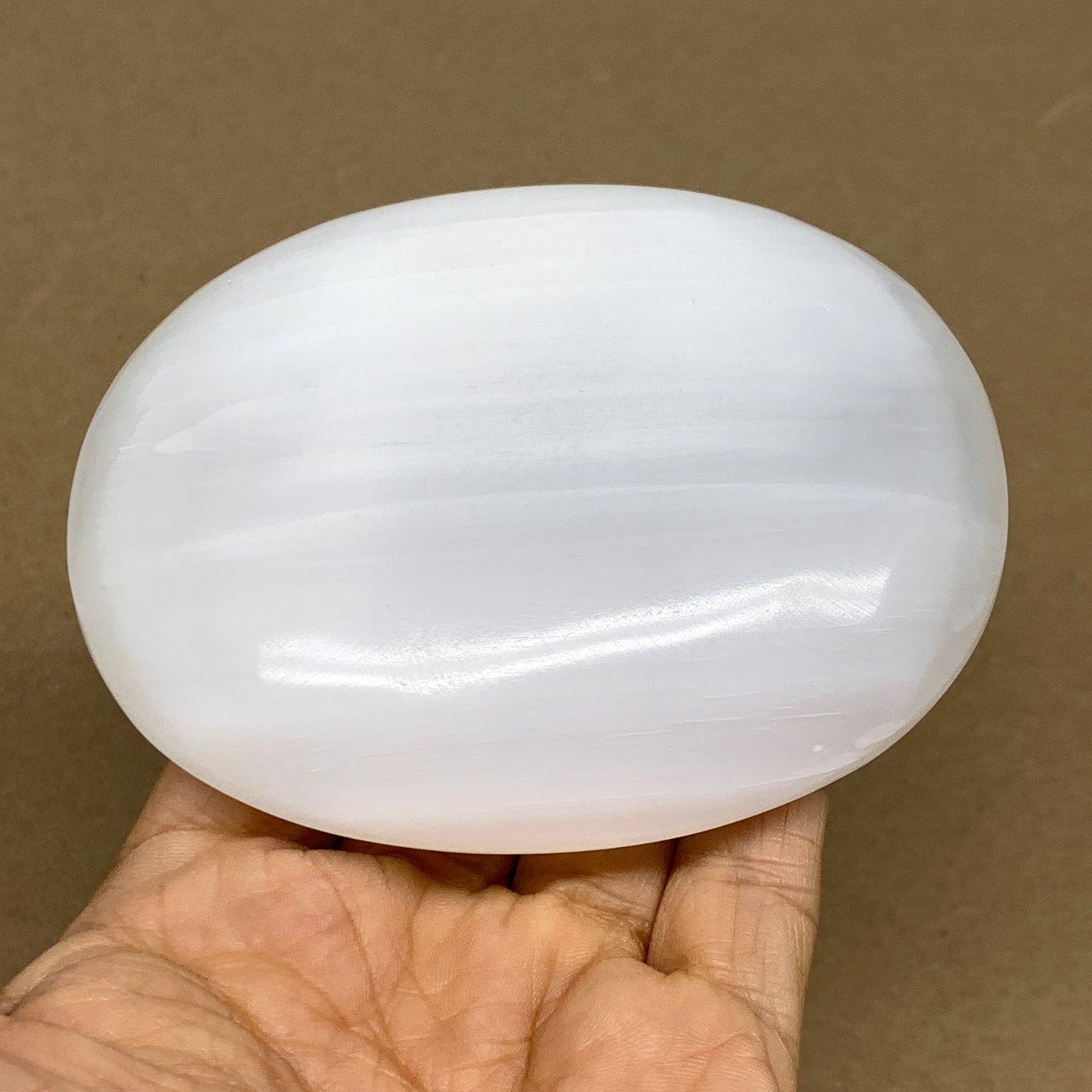 0.5- 0.65 lbs, 4"x3.2"x1.1", 36 pcs Lot, White Selenite Palmstone Wholesale,