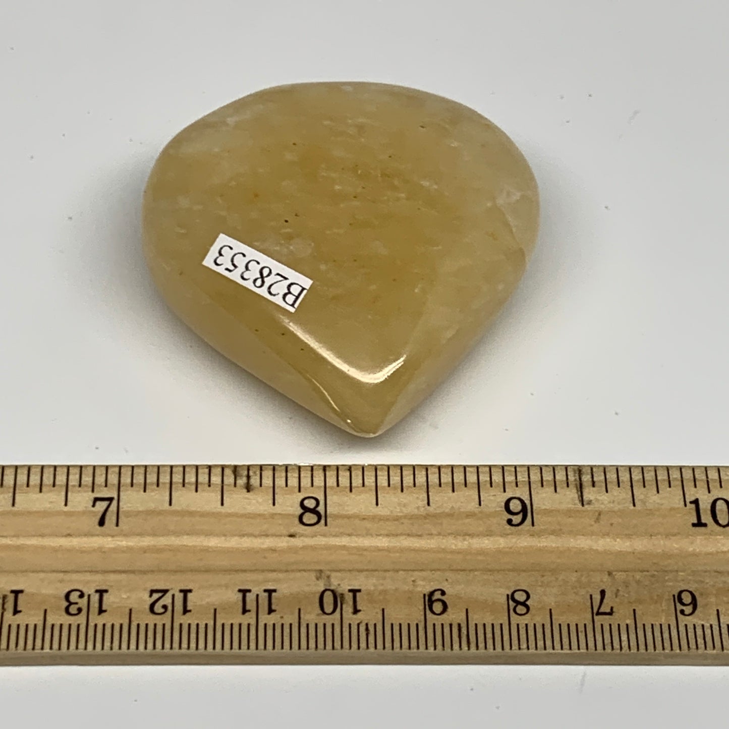 88.9g,2.1"x2.1"x0.9" Natural Yellow Aventurine Heart Crystal Stone @India, B2835