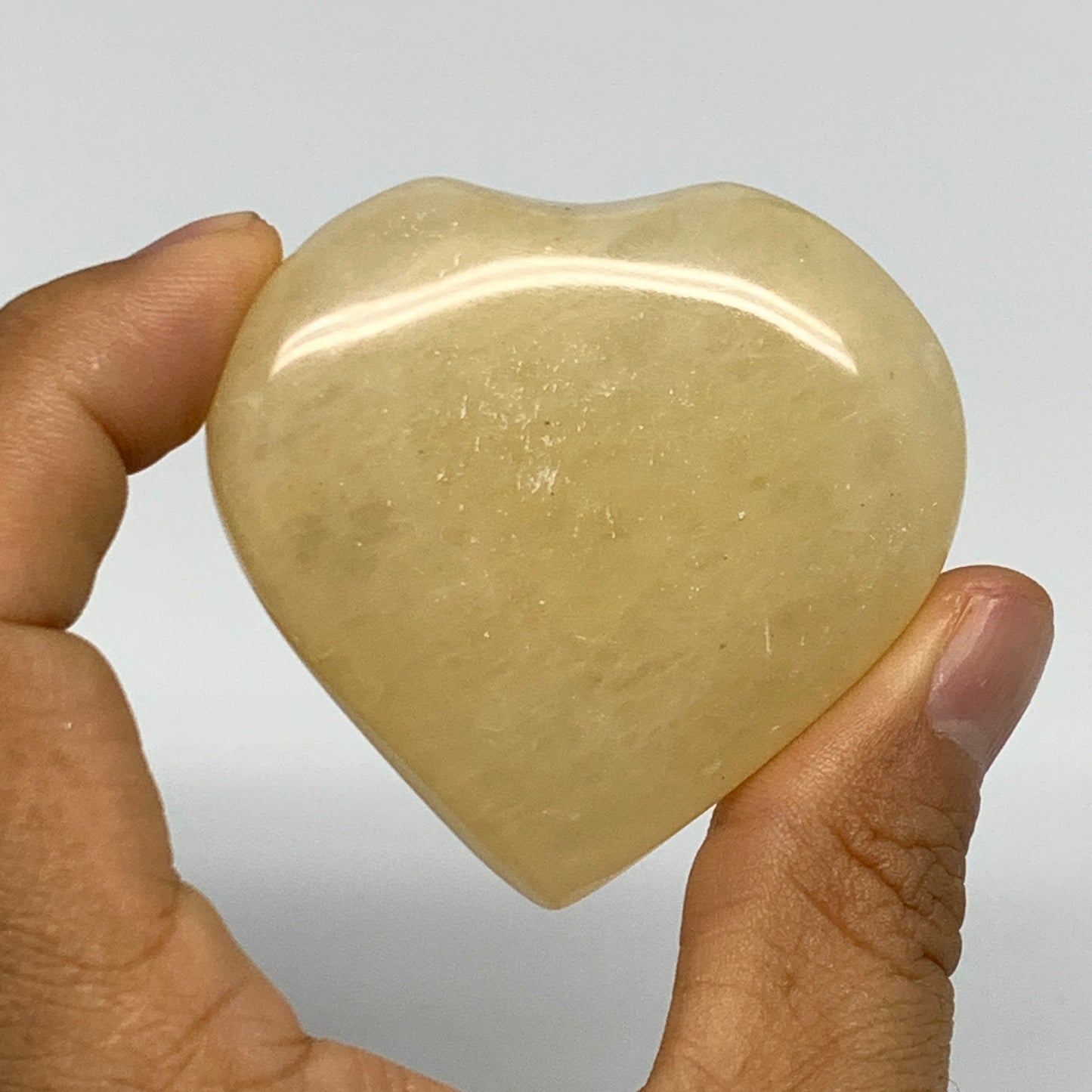 85.1g,2.1"x2.2"x0.7" Natural Yellow Aventurine Heart Crystal Stone @India, B2835