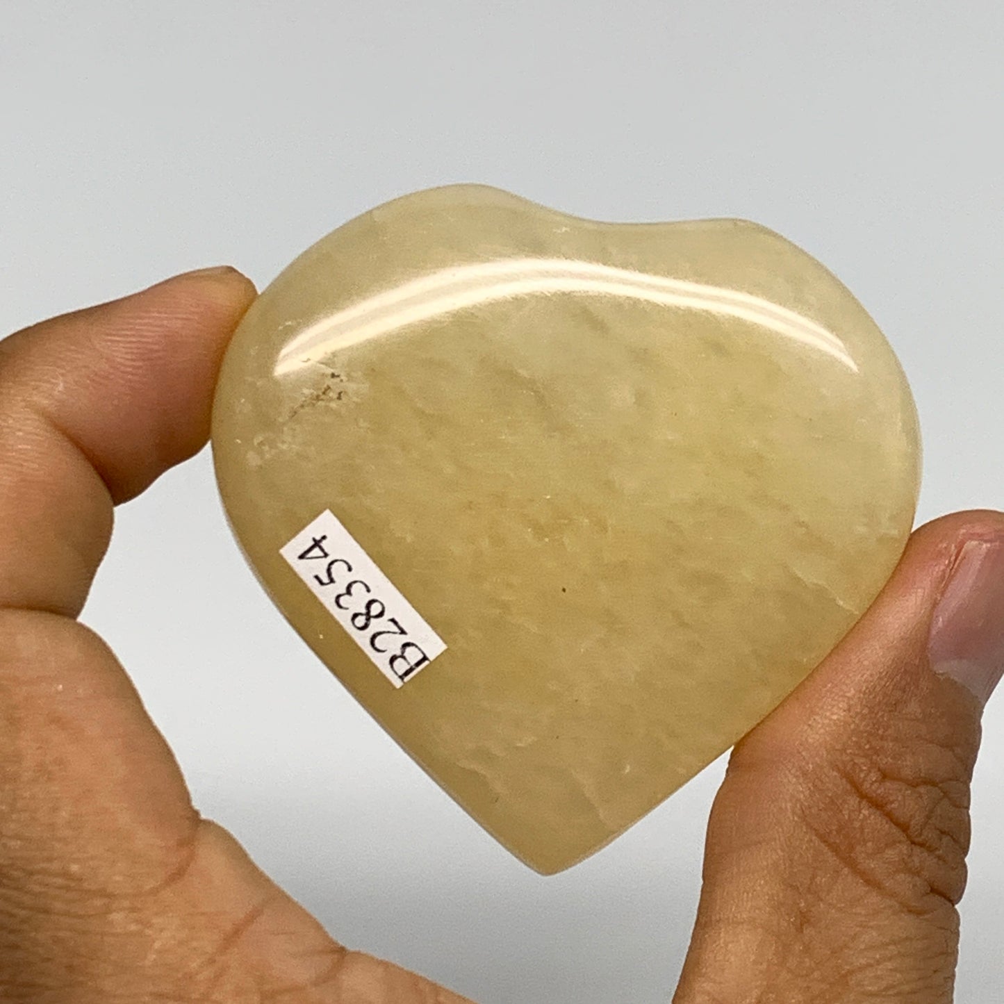85.1g,2.1"x2.2"x0.7" Natural Yellow Aventurine Heart Crystal Stone @India, B2835