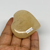 85.1g,2.1"x2.2"x0.7" Natural Yellow Aventurine Heart Crystal Stone @India, B2835