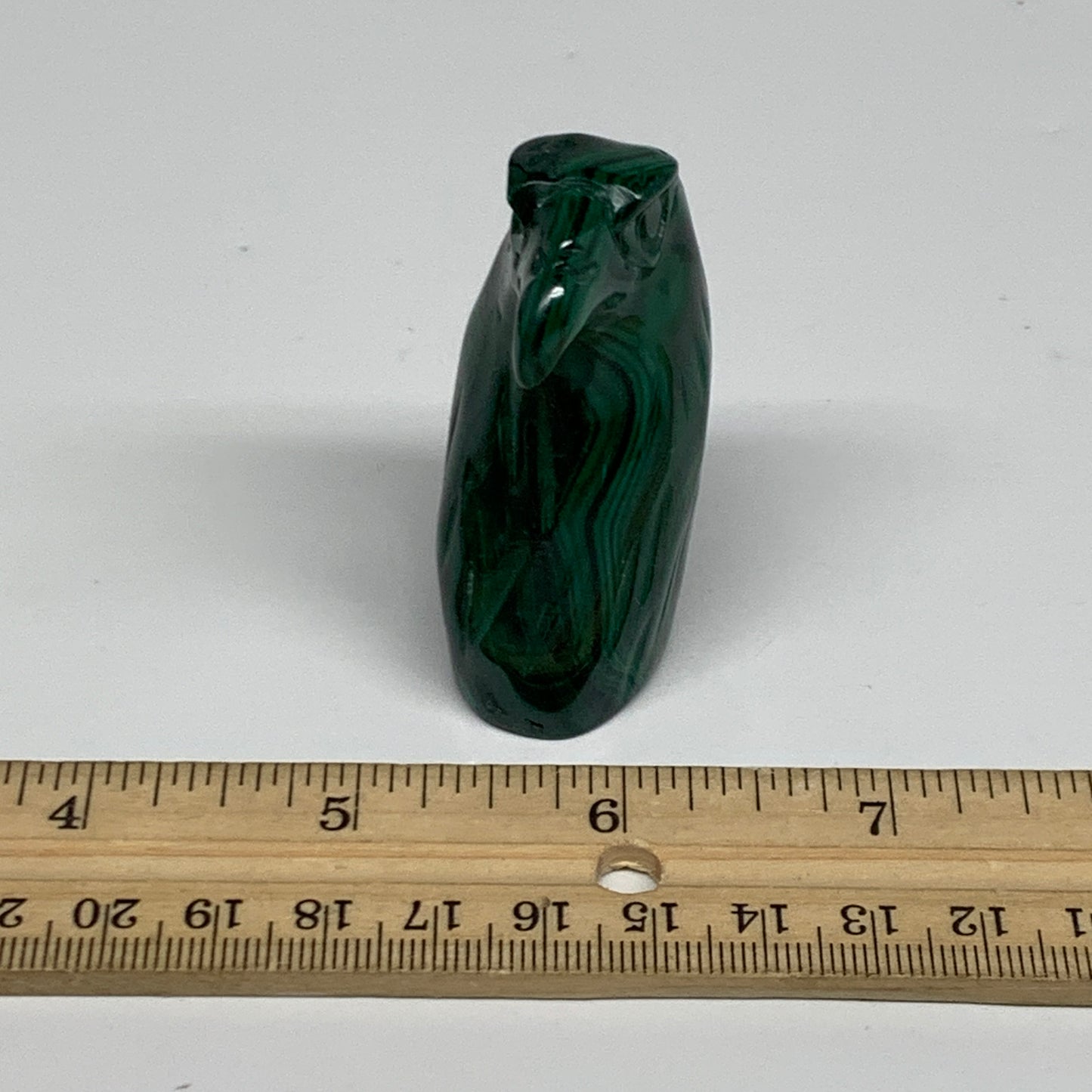 110g, 2.2"x1.4"x0.9" Natural Solid Malachite Eagle/Falcon Figurine @Congo, B3273