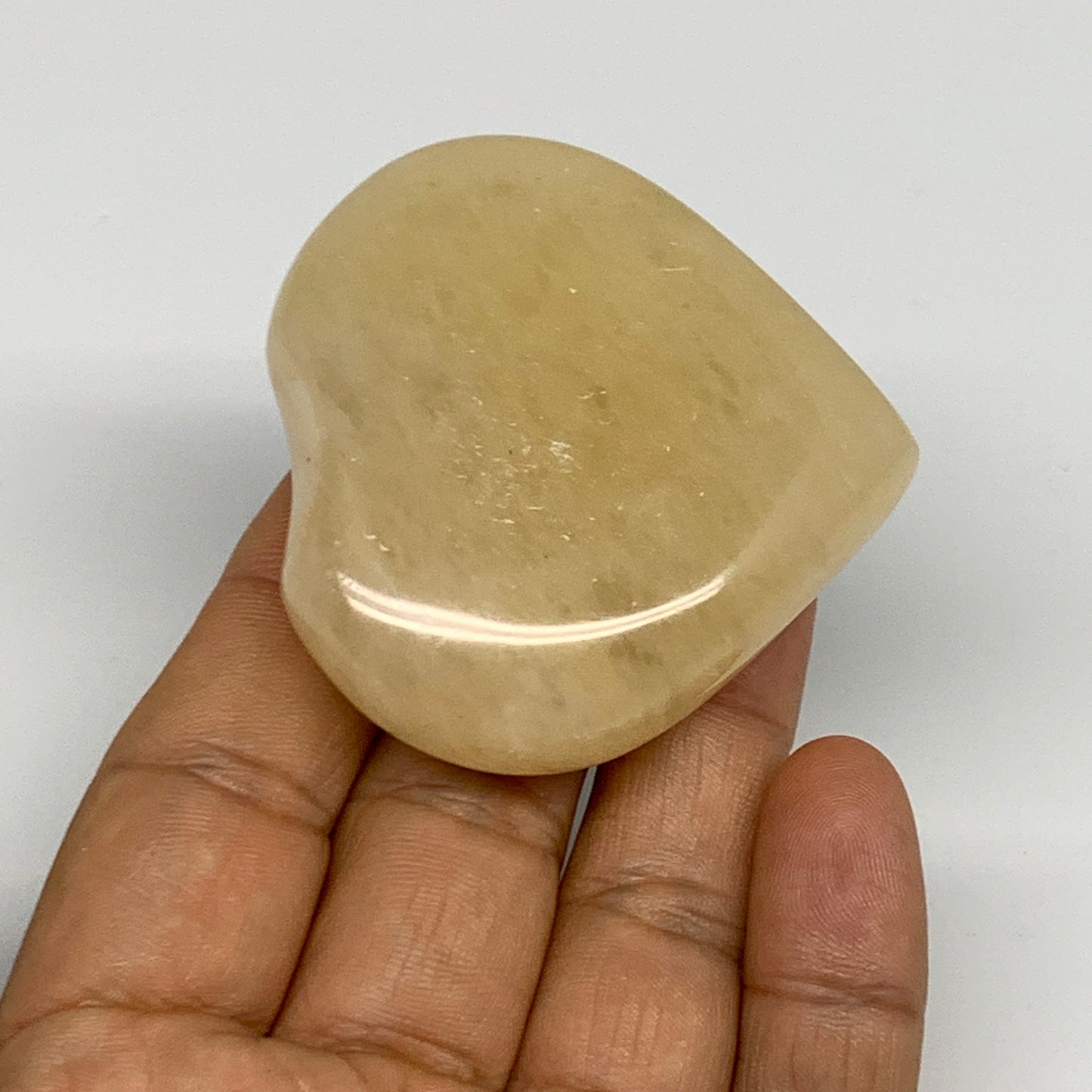 85.1g,2.1"x2.2"x0.7" Natural Yellow Aventurine Heart Crystal Stone @India, B2835