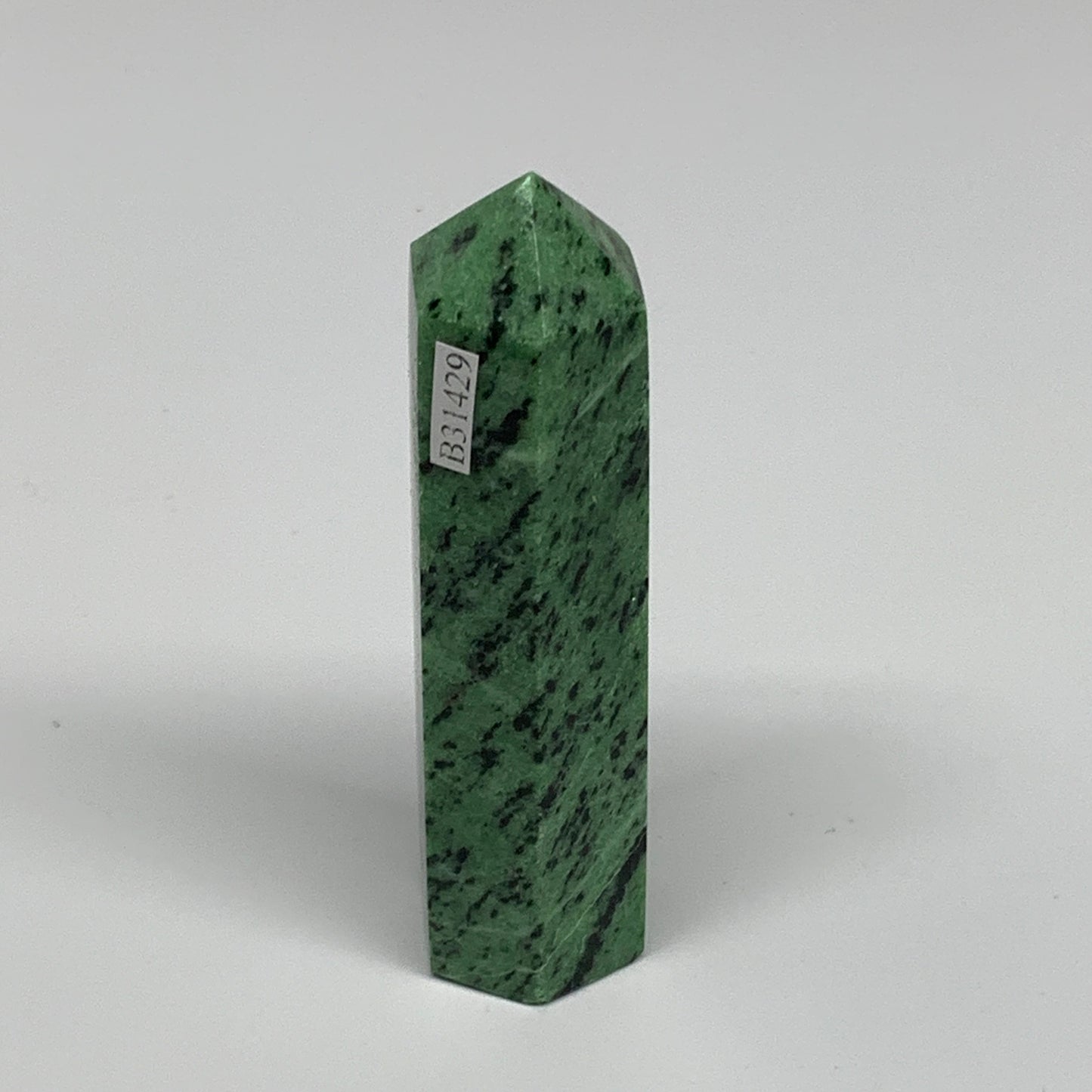 132.5g, 3.6"x0.9", Natural Ruby Zoisite Tower Point Obelisk @India, B31429