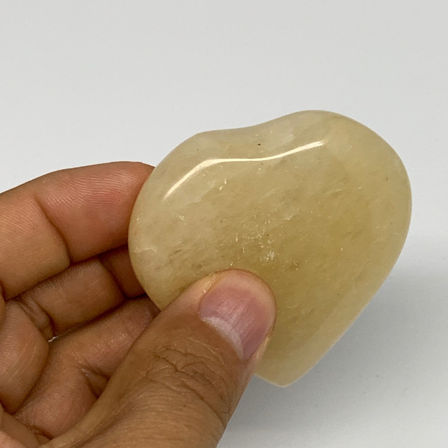85.1g,2.1"x2.2"x0.7" Natural Yellow Aventurine Heart Crystal Stone @India, B2835