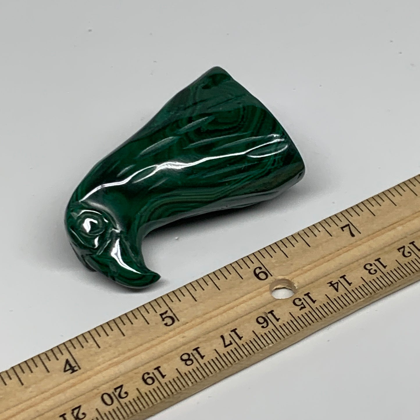 110g, 2.2"x1.4"x0.9" Natural Solid Malachite Eagle/Falcon Figurine @Congo, B3273