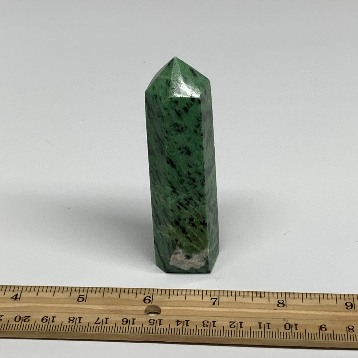 132.5g, 3.6"x0.9", Natural Ruby Zoisite Tower Point Obelisk @India, B31429