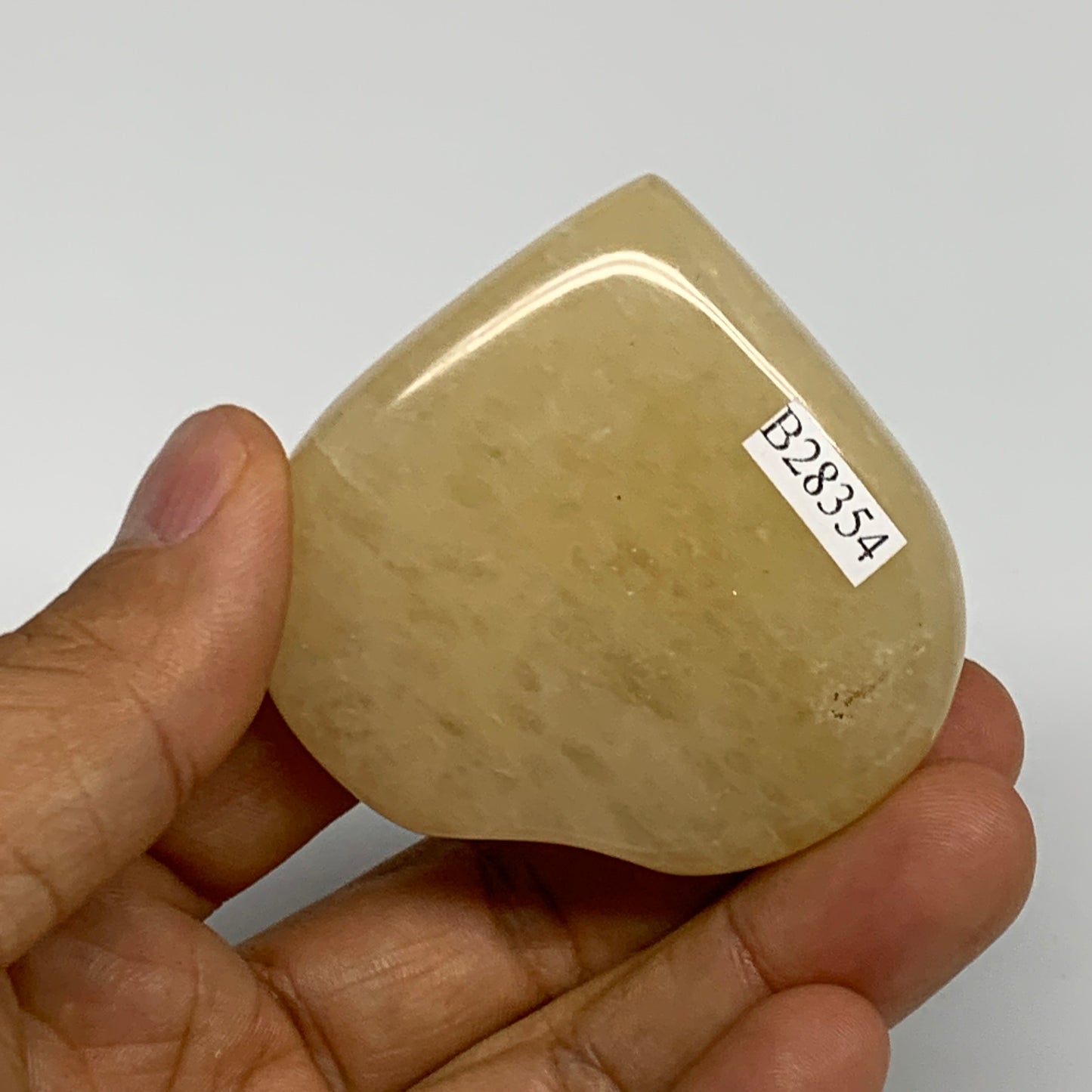 85.1g,2.1"x2.2"x0.7" Natural Yellow Aventurine Heart Crystal Stone @India, B2835