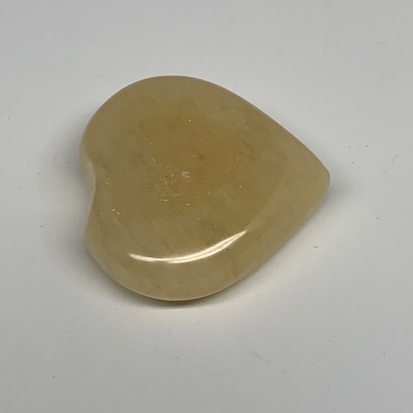 85.1g,2.1"x2.2"x0.7" Natural Yellow Aventurine Heart Crystal Stone @India, B2835