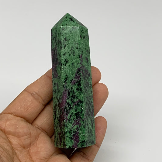 153.6g, 3.8"x1", Natural Ruby Zoisite Tower Point Obelisk @India, B31430