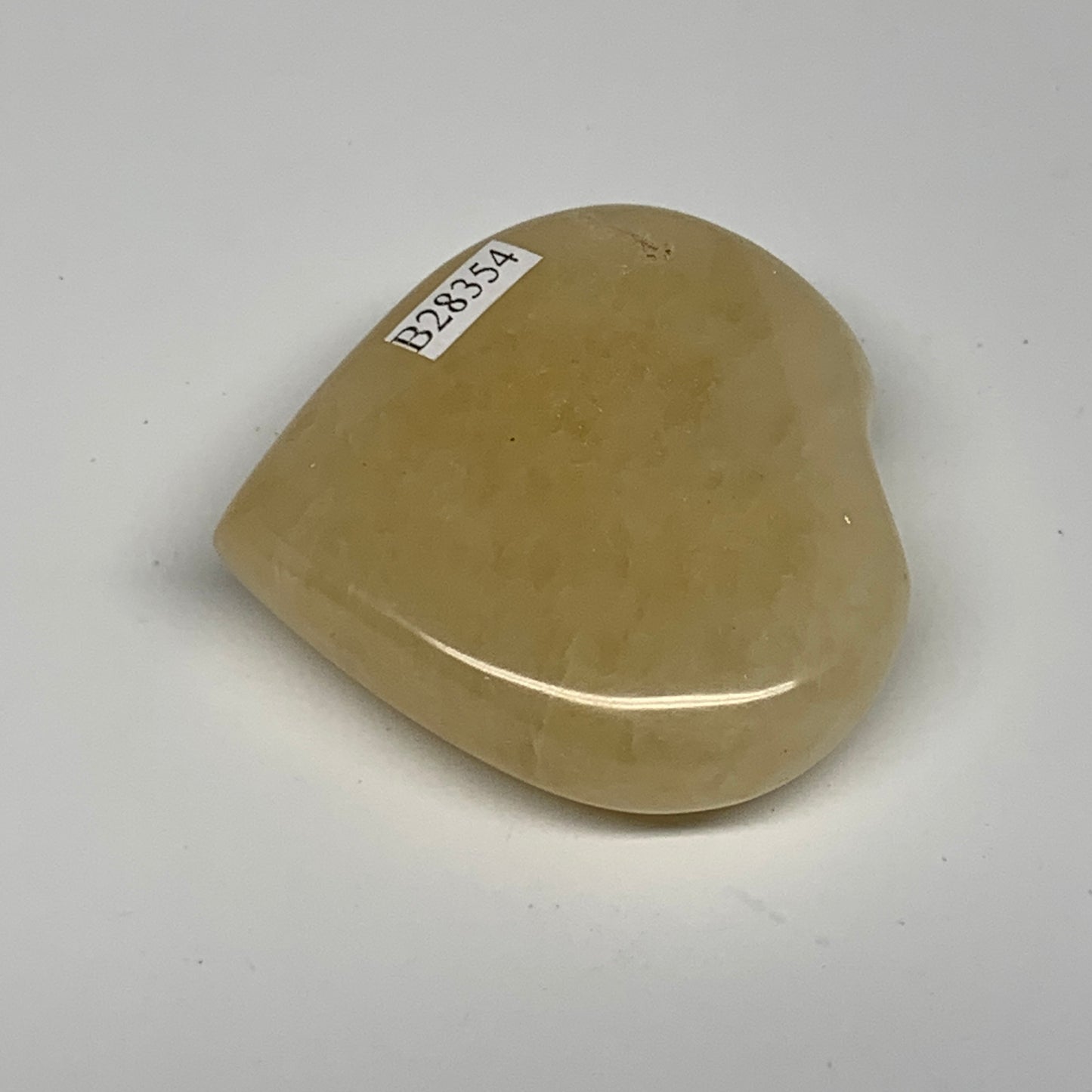 85.1g,2.1"x2.2"x0.7" Natural Yellow Aventurine Heart Crystal Stone @India, B2835