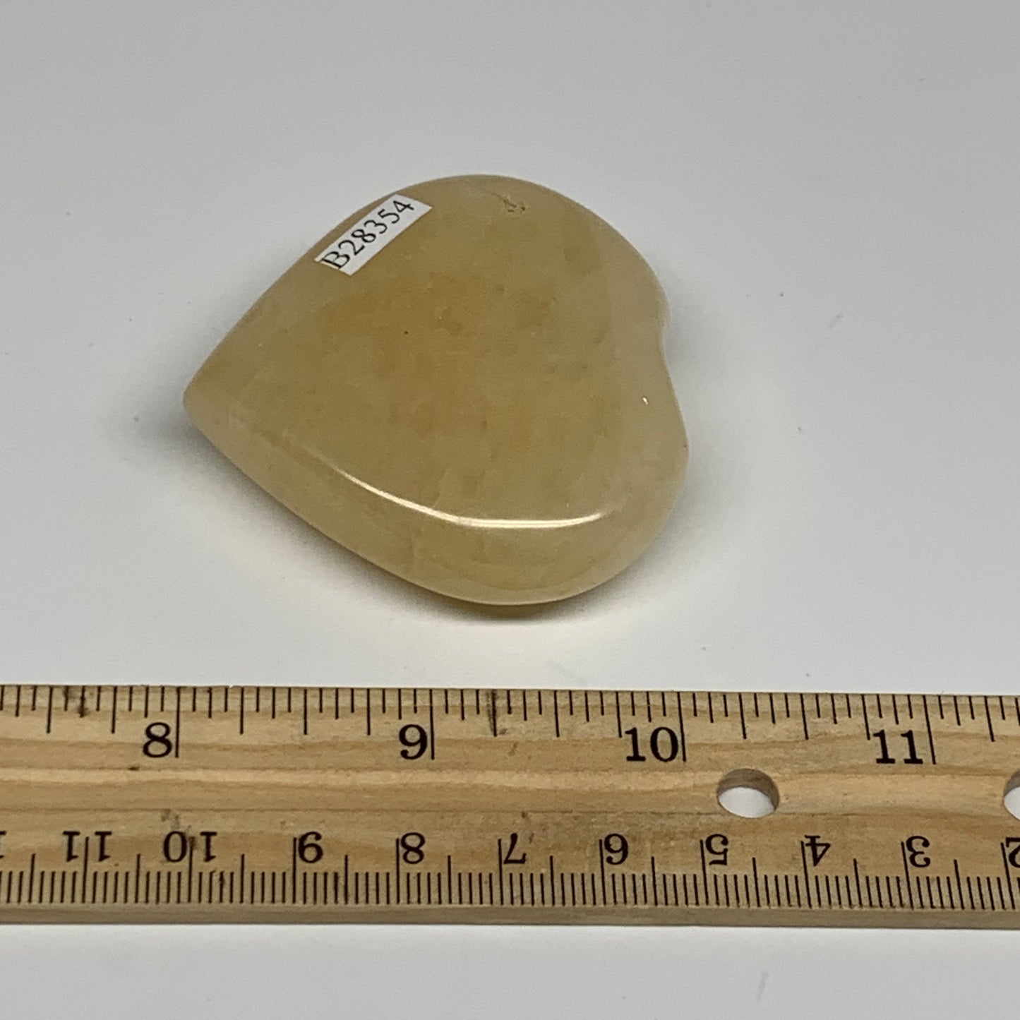 85.1g,2.1"x2.2"x0.7" Natural Yellow Aventurine Heart Crystal Stone @India, B2835