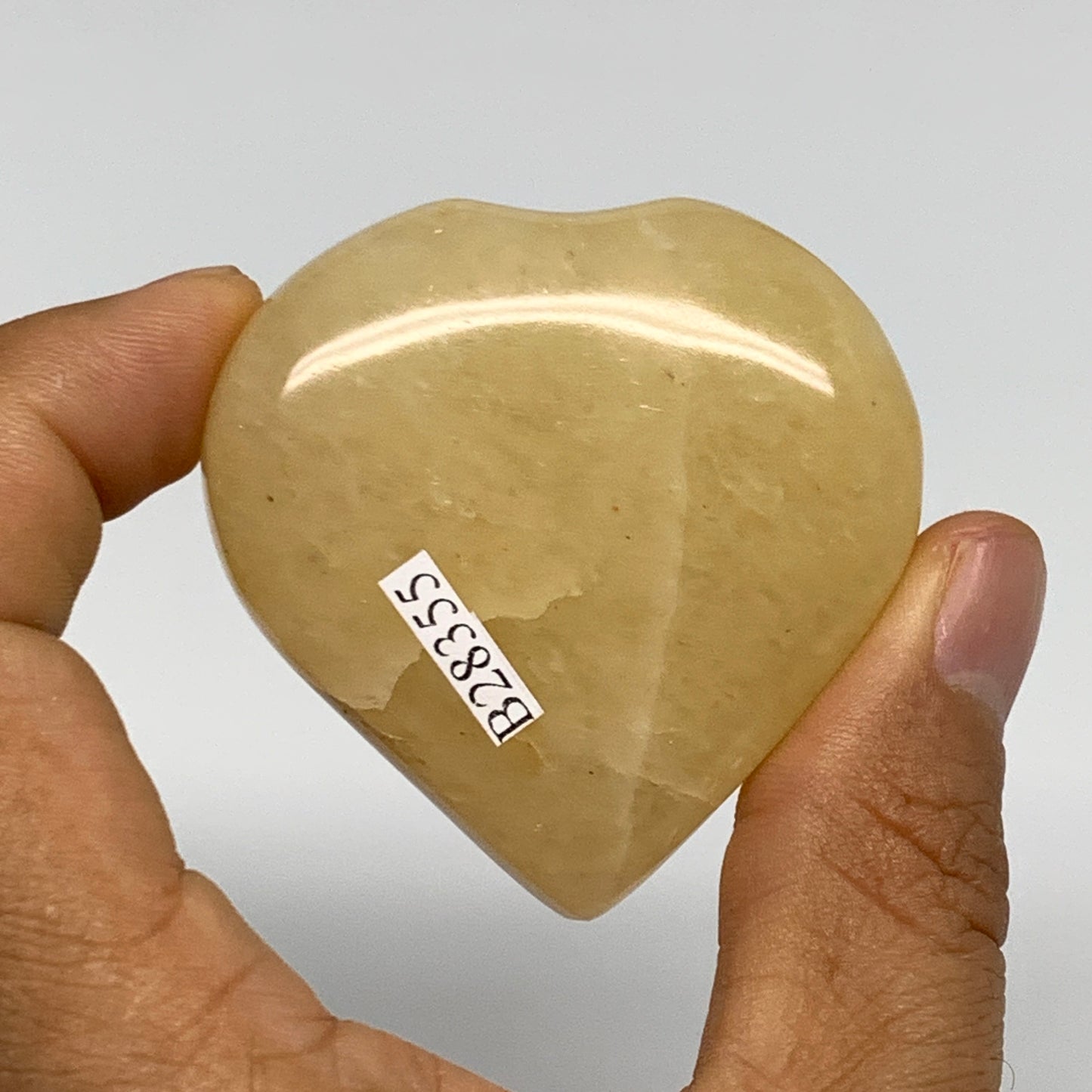 87g,2"x2"x0.8" Natural Yellow Aventurine Heart Crystal Stone @India, B28355