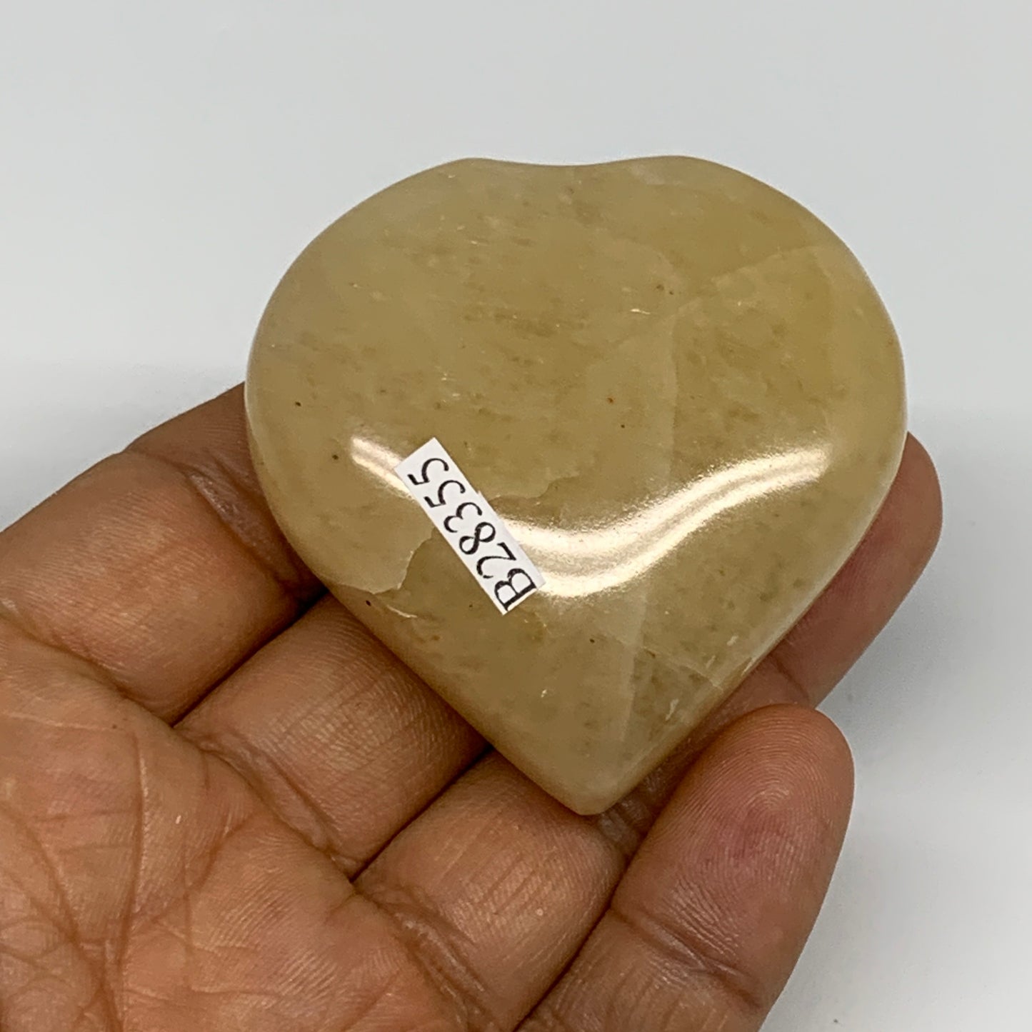 87g,2"x2"x0.8" Natural Yellow Aventurine Heart Crystal Stone @India, B28355