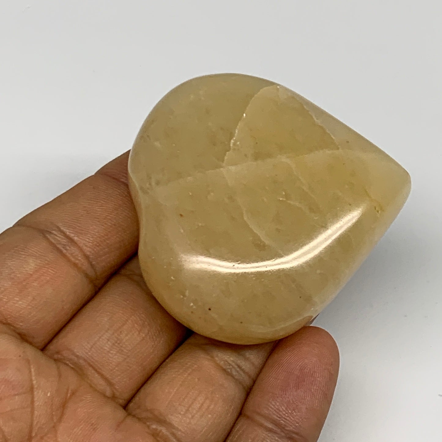 87g,2"x2"x0.8" Natural Yellow Aventurine Heart Crystal Stone @India, B28355
