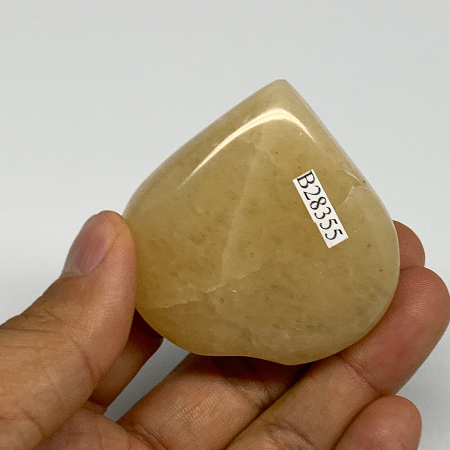 87g,2"x2"x0.8" Natural Yellow Aventurine Heart Crystal Stone @India, B28355