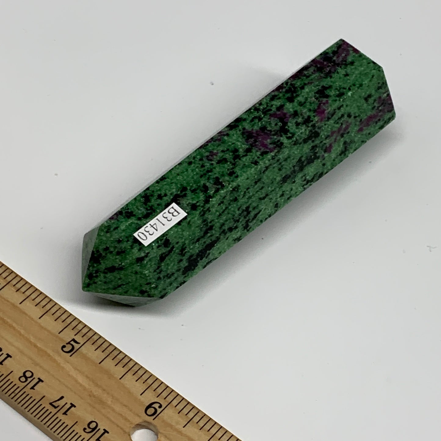 153.6g, 3.8"x1", Natural Ruby Zoisite Tower Point Obelisk @India, B31430