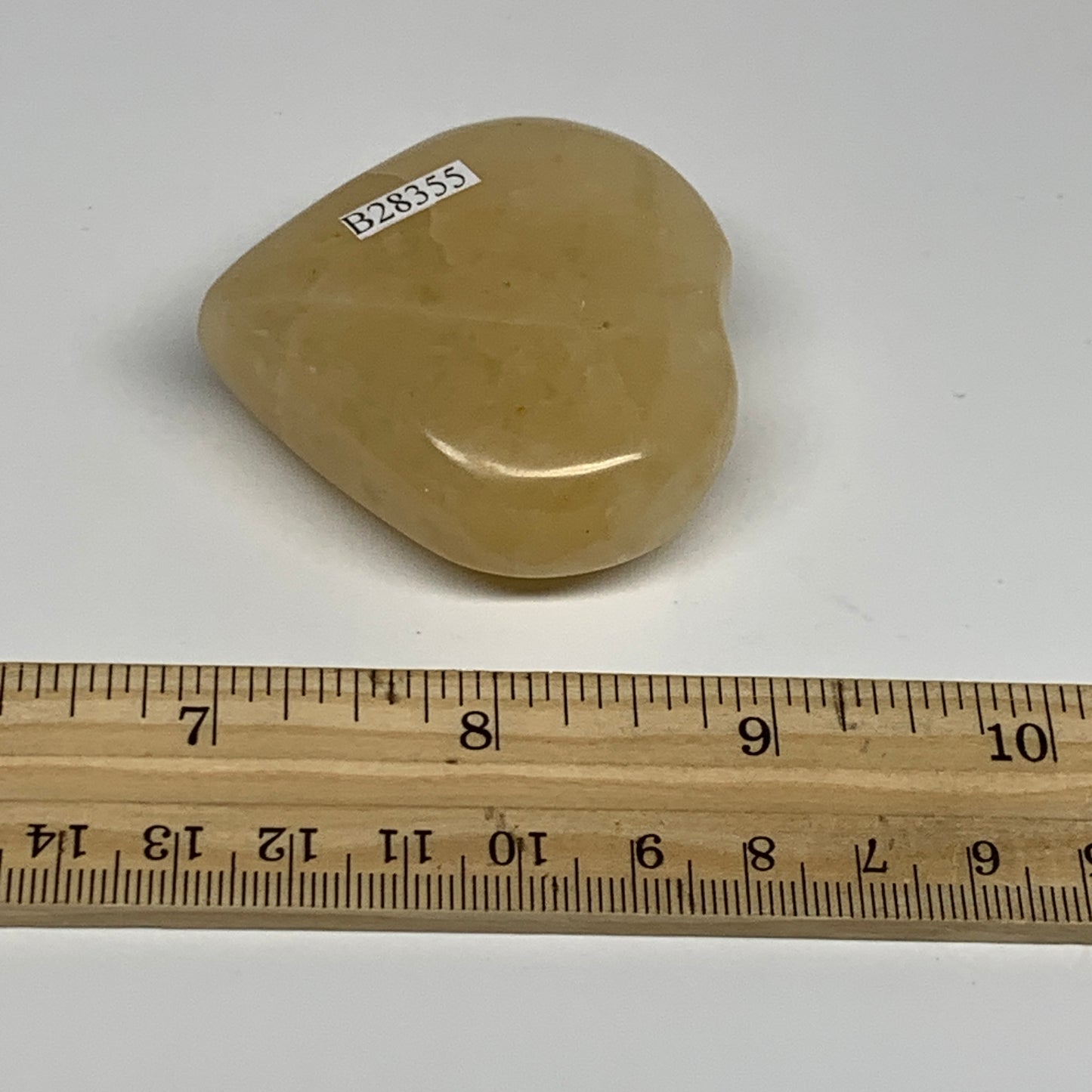 87g,2"x2"x0.8" Natural Yellow Aventurine Heart Crystal Stone @India, B28355