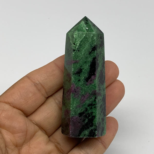 93.5g, 2.8"x1", Natural Ruby Zoisite Tower Point Obelisk @India, B31431