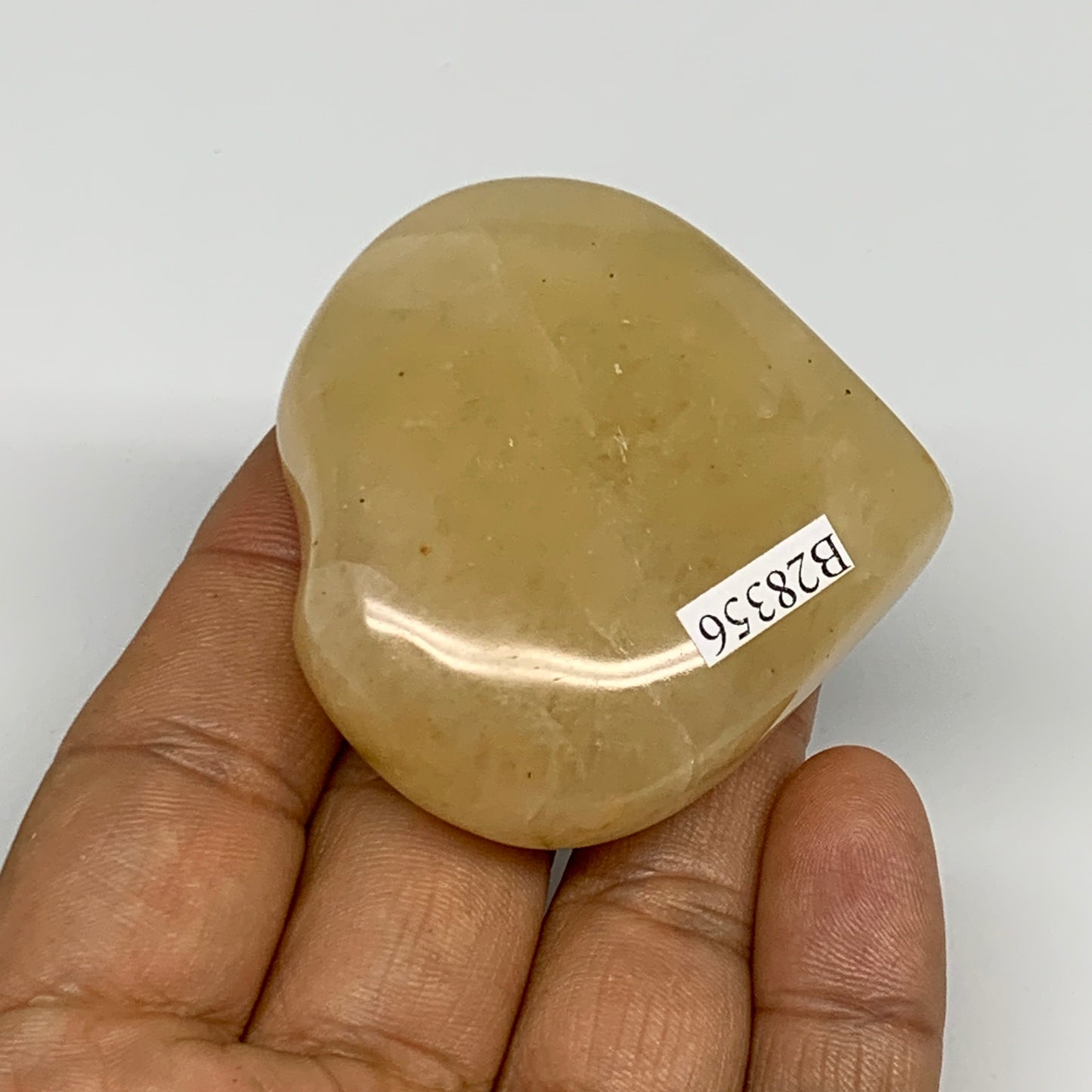 83.5g,2"x2.1"x0.8" Natural Yellow Aventurine Heart Crystal Stone @India, B28356