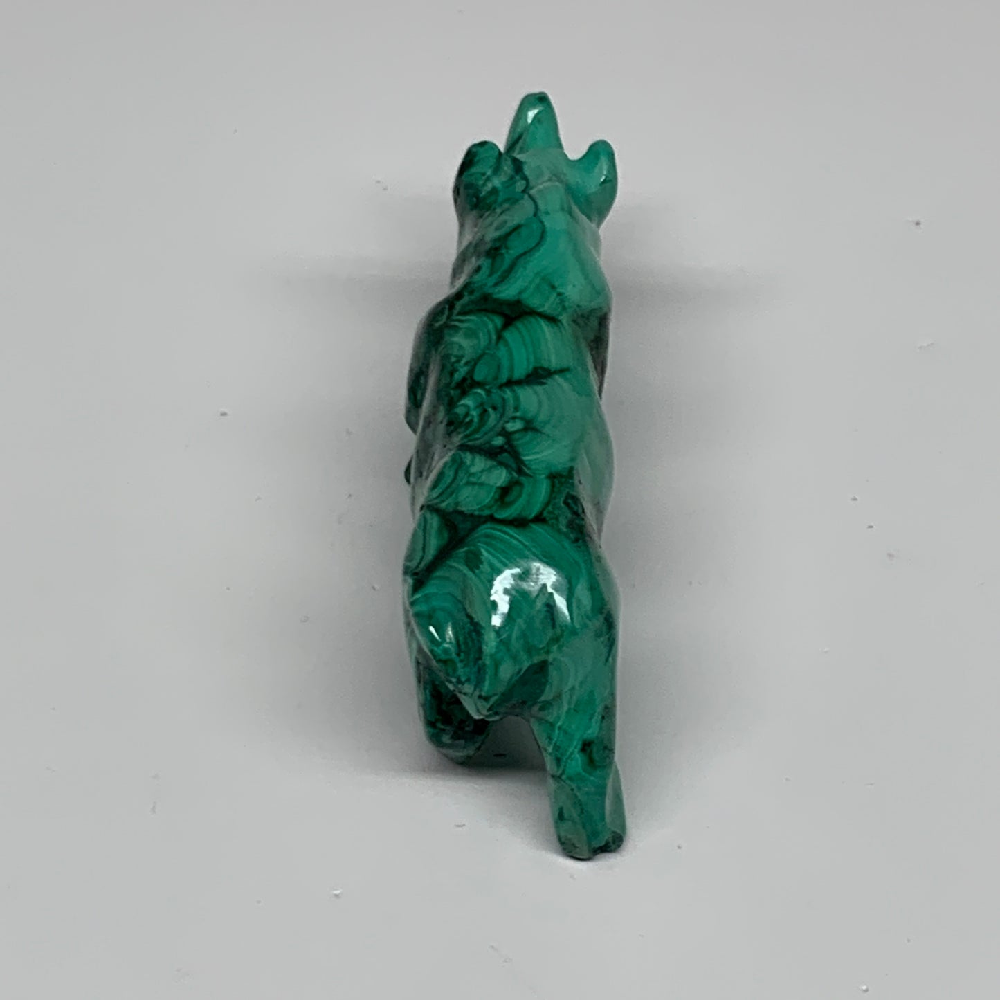 182.2g, 4.4"x0.9"x1.7" Natural Solid Malachite Rhinoceros Figurine @Congo, B3273