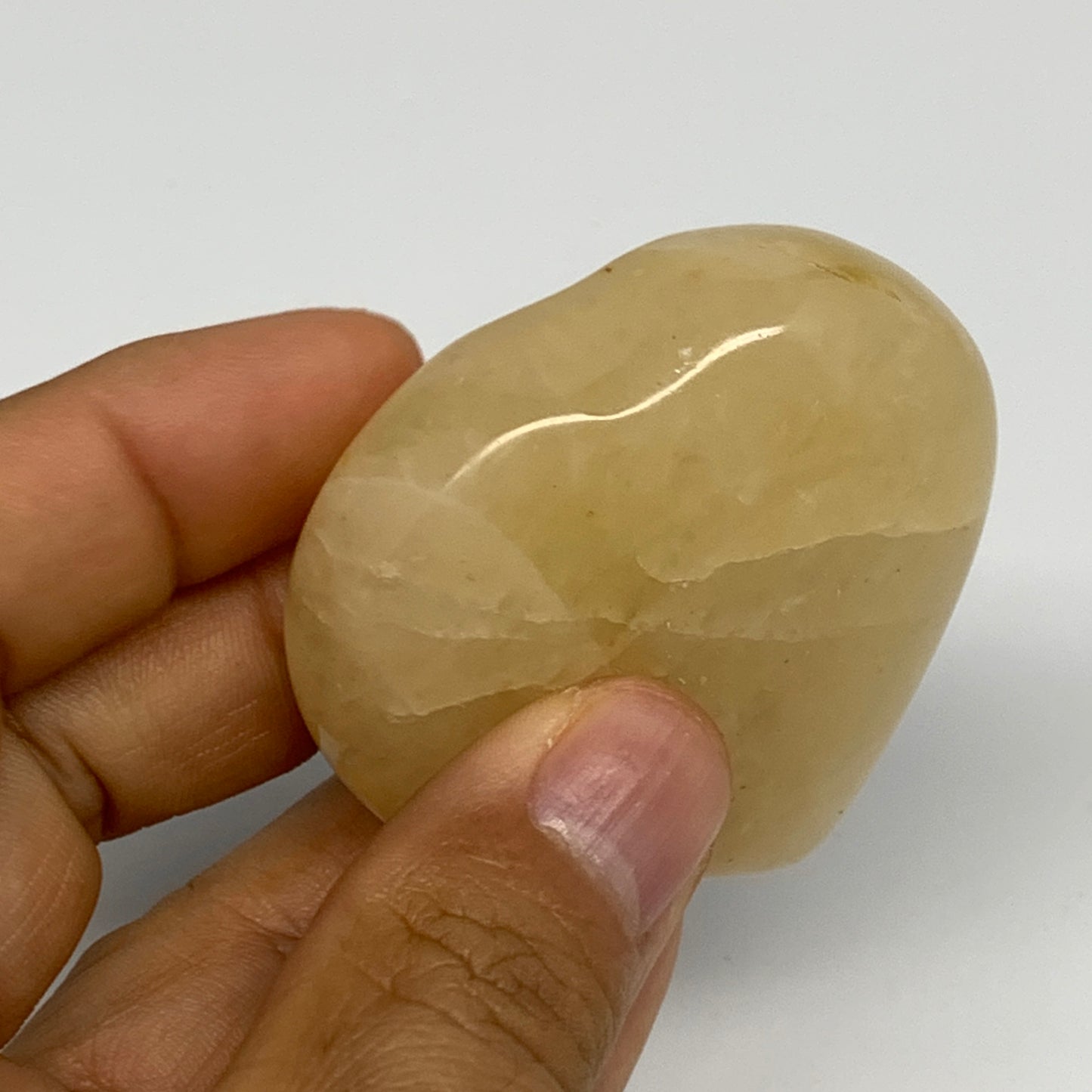 83.5g,2"x2.1"x0.8" Natural Yellow Aventurine Heart Crystal Stone @India, B28356