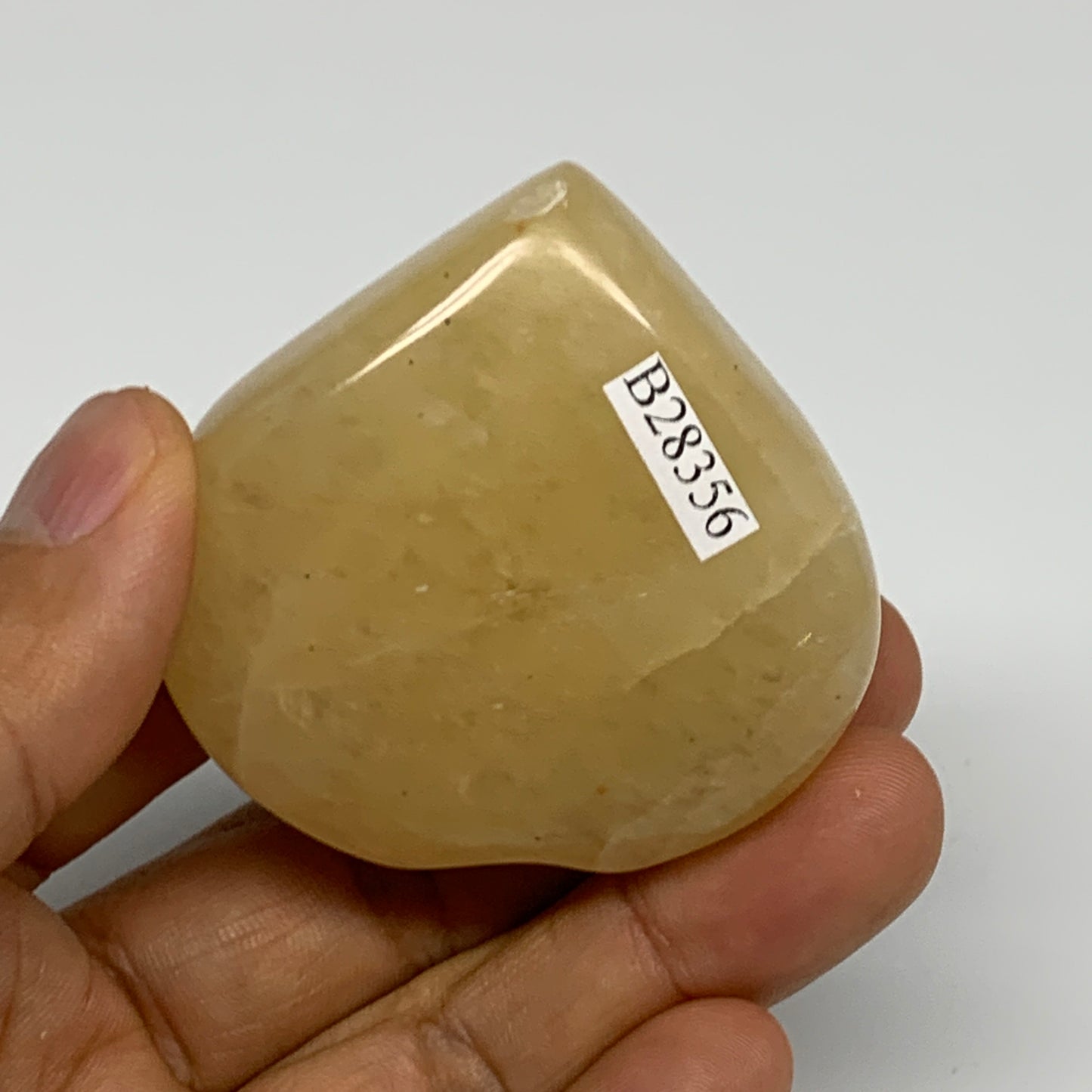 83.5g,2"x2.1"x0.8" Natural Yellow Aventurine Heart Crystal Stone @India, B28356