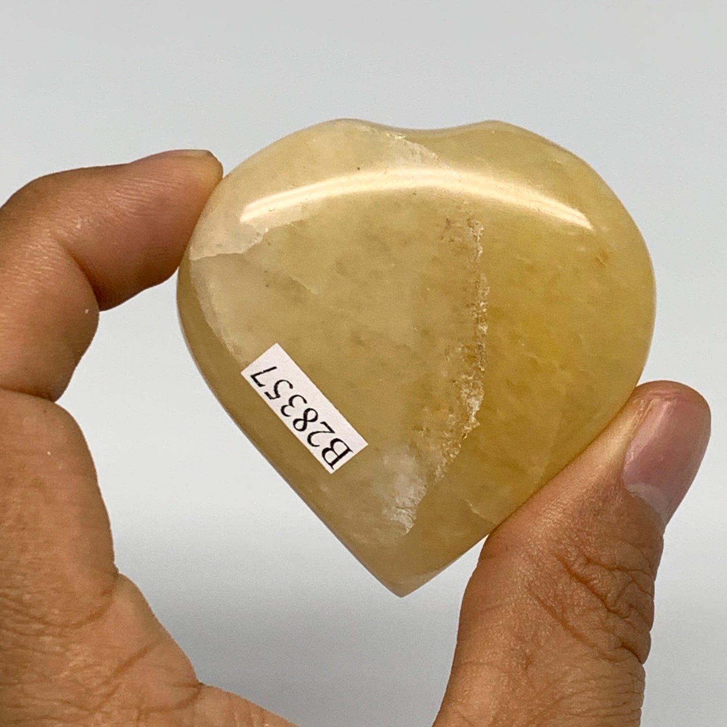 80.5g,2"x2"x0.8" Natural Yellow Aventurine Heart Crystal Stone @India, B28357