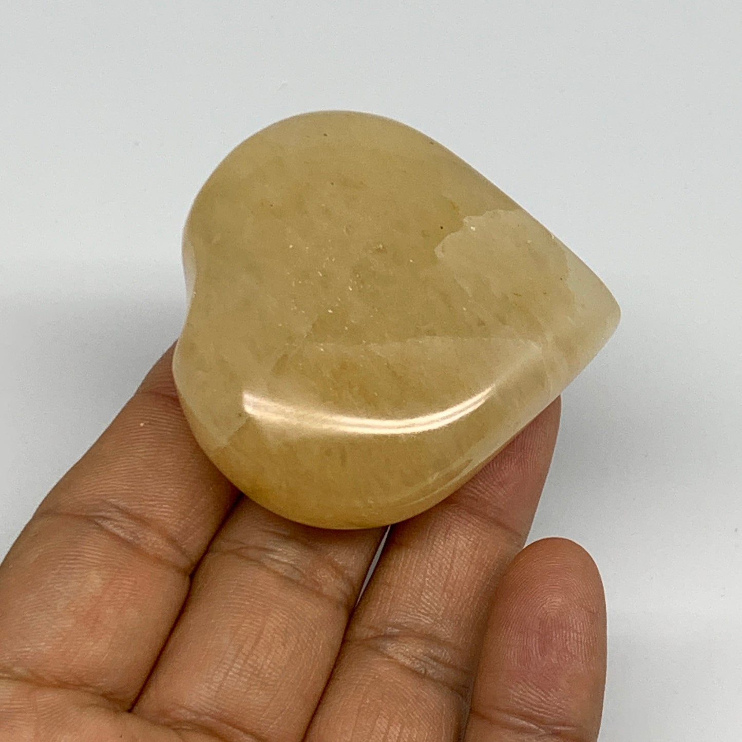 80.5g,2"x2"x0.8" Natural Yellow Aventurine Heart Crystal Stone @India, B28357