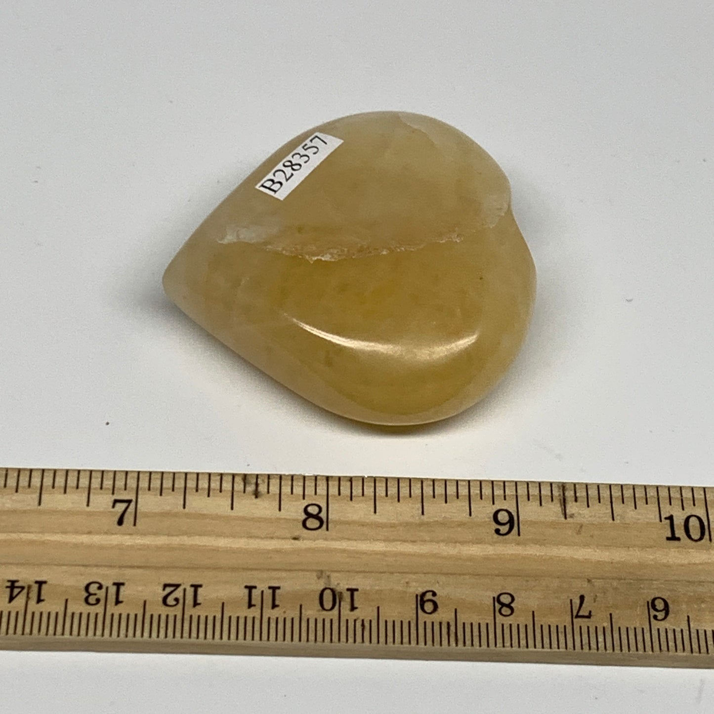 80.5g,2"x2"x0.8" Natural Yellow Aventurine Heart Crystal Stone @India, B28357