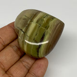69.8g, 1.9"x2.1"x0.8" Green Serpentine Heart Gemstones @India, B28358