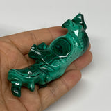 122.7g, 4"x0.9"x1.3" Natural Solid Malachite Rhinoceros Figurine @Congo, B32740