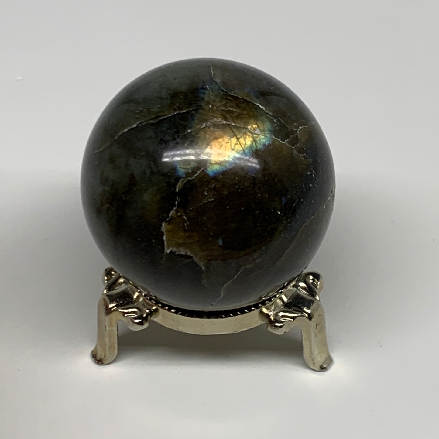 228.2g, 2.1"(55mm), Labradorite Sphere Gemstone,Crystal @Madagascar, B29884